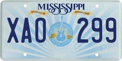 MS license plate XAO299