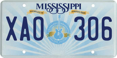 MS license plate XAO306