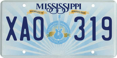 MS license plate XAO319