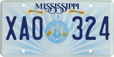MS license plate XAO324