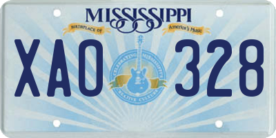 MS license plate XAO328