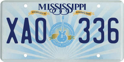 MS license plate XAO336
