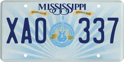MS license plate XAO337