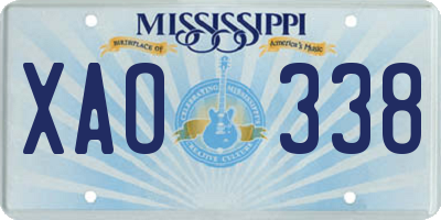 MS license plate XAO338