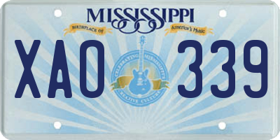 MS license plate XAO339