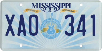 MS license plate XAO341