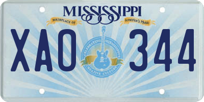 MS license plate XAO344