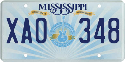 MS license plate XAO348