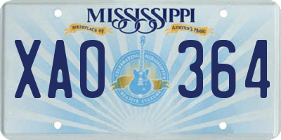MS license plate XAO364