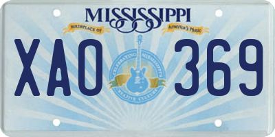 MS license plate XAO369