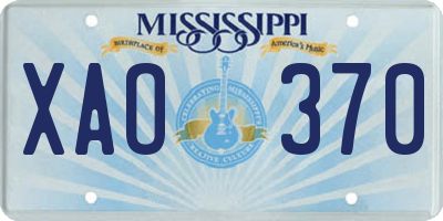 MS license plate XAO370