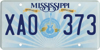 MS license plate XAO373
