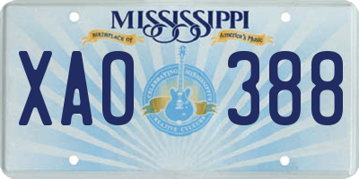 MS license plate XAO388