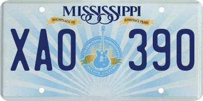 MS license plate XAO390