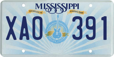 MS license plate XAO391