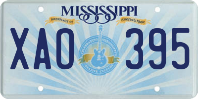 MS license plate XAO395