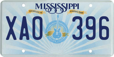 MS license plate XAO396