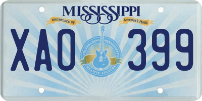 MS license plate XAO399