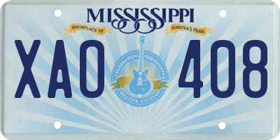 MS license plate XAO408