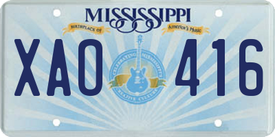 MS license plate XAO416