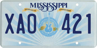 MS license plate XAO421