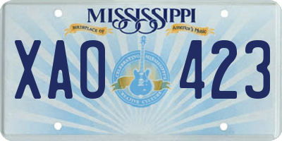 MS license plate XAO423
