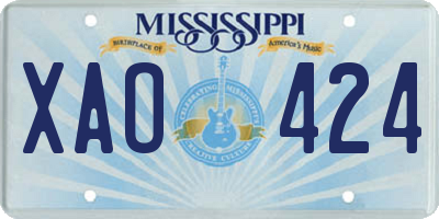 MS license plate XAO424