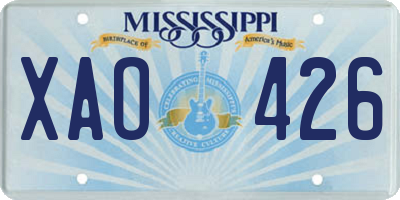 MS license plate XAO426