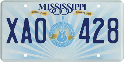 MS license plate XAO428