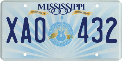 MS license plate XAO432