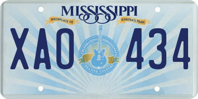 MS license plate XAO434