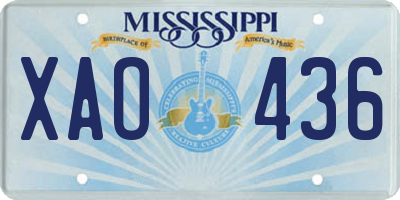 MS license plate XAO436