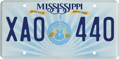 MS license plate XAO440