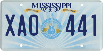 MS license plate XAO441