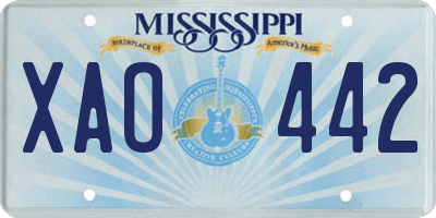 MS license plate XAO442