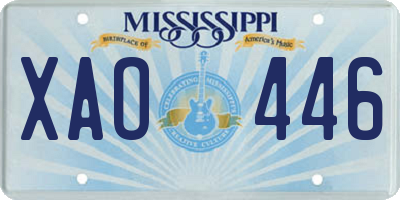 MS license plate XAO446