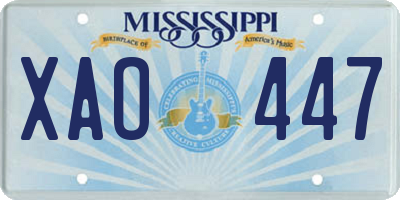 MS license plate XAO447
