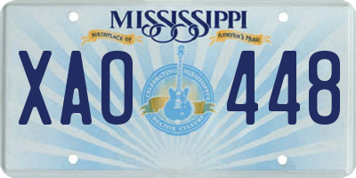 MS license plate XAO448