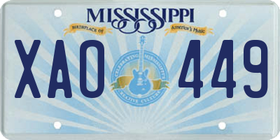 MS license plate XAO449