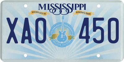 MS license plate XAO450