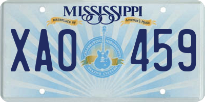 MS license plate XAO459