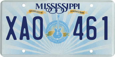 MS license plate XAO461