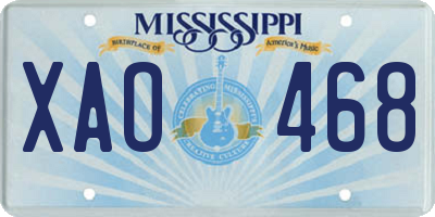 MS license plate XAO468