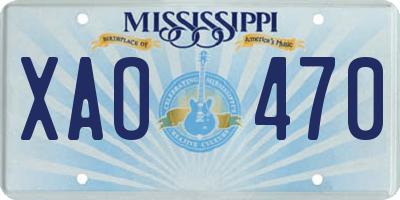 MS license plate XAO470