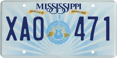 MS license plate XAO471