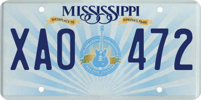 MS license plate XAO472