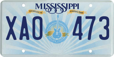 MS license plate XAO473