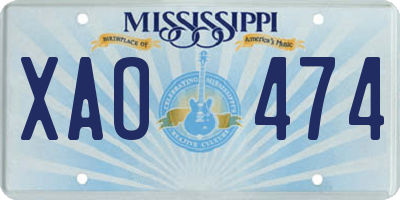 MS license plate XAO474