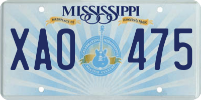 MS license plate XAO475