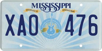 MS license plate XAO476